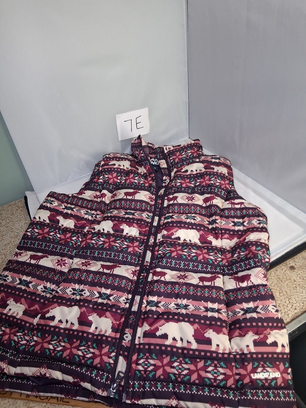 7E Land's End Purple Pink Puffer Vest Medium